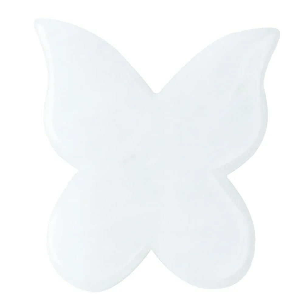 Raschietto for Gua Sha in Giada al Quarzo Rosa a Forma di Farfalla, for Massaggio del Corpo, pressoterapia, Lifting del Viso(White)
