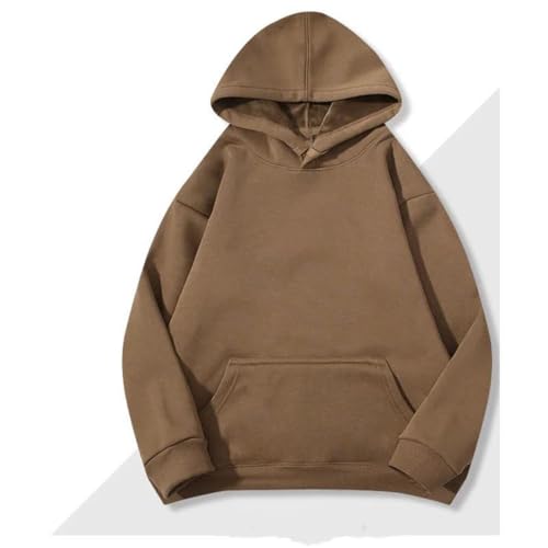 Men Oversized Hoodie Fleece Thicken Loose Solid Warm Sweatshirts Pullovers3
