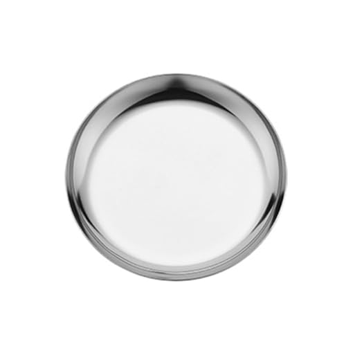 Soulnioi Plateau miroir rond pour bijoux, boucles d'oreilles, bagues, bracelets (argent, 10 x 10 cm)