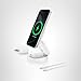 Belkin MagSafe Charger Compatible, 2-in-1 Qi2 Wireless Charging Station 15W, Convertible Charger for iPhone 17, Apple Watch, AirPods, Pixel 10, Portable Phone Stand for Travel w/ 30W Adapter - White