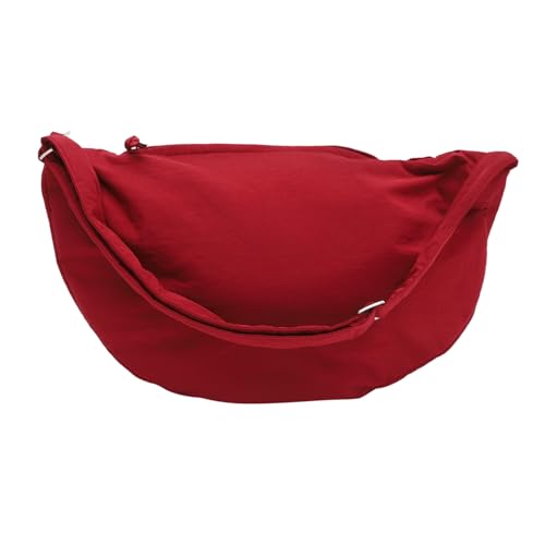 Sac à bandoulière en toile côtelée rouge grand format pour les cours et voyages