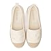 Imagen de GLAMORA Bailarinas Mujer Manoletinas Merceditas Slip On Lona Zapatos Planos Plataforma Baja Zapatillas Casual Cómodas Primavera Verano Puntera Crochet Estilo Esparto con Detalle Bordado white-39