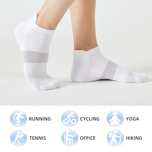 Image of FITRELL 5-6 Pairs Ankle Running Socks for Women Athletic Cushioned Low Cut Tab Sports Socks