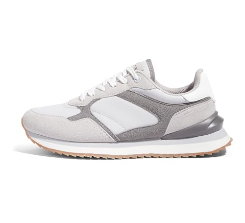 Image of LUCKY STEP Women's Platform Fashion Sneakers Suede Colorful Colorblock Stylish Retro Casual Neutral Tennis Running Footwear Walking Shoes