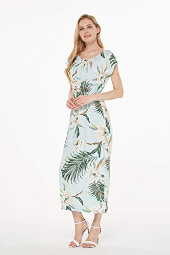Image of Wispy Cereus Light Blue Family Matching Hawaiian Clothes | Family Matching Outfits • Soft Rayon Fabric • Tropical Floral Print • Vacation Ready • Luau Party Wear