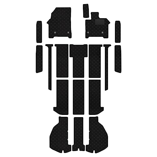 Hotfield トヨタ 互換品 新型 アルファード ヴェルファイア 40系 フロアマット+ステップマット+トランクマット ラゲッジマット / 7人 STDブラック