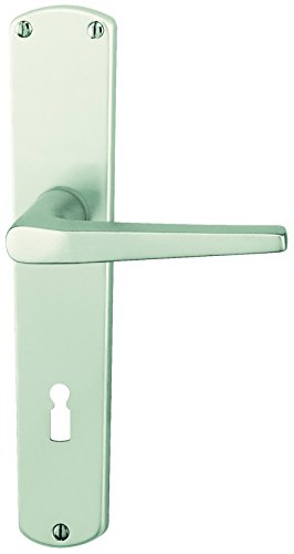 Alpertec 40401000PO Aluminium Phil-LS Langschildgarnitur für Zimmertüren in Silber eloxiert BB 72 MM Drückergarnitur Türdrücker Türbeschläge Neu, edelstahlfarben