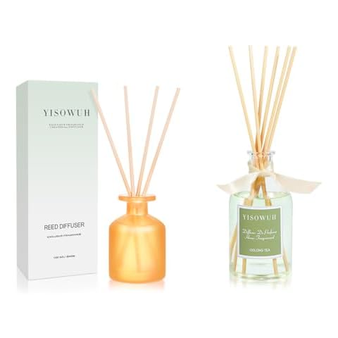 YISOWUH Reed Diffuser - Citrus 3.38oz (100ml) 1 Pack&Oolong Tea - 250ml Essential Oil Reed Diffuser Set with 16 Sticks, Long Lasting Fragrance for Home, Bathroom, Bedroom, Room, Decor Cover