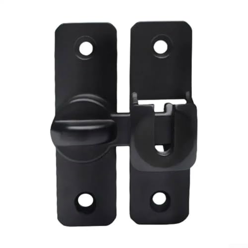 Zilimontt Cerradura de puerta de granero de aleación de aluminio para puertas correderas de 90/180 grados, pestillo de puerta con mecanismo de cierre seguro, para una fácil instalación, compatible con