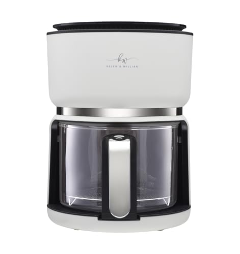 Kelen & Willian Clear Glass Air Fryer - 3L - 1200W | Smart and Compact Countertop Borosilicate Glass Air Fryer | In 5 Colours | Air Fry, Roast, Bake, Re-Heat | No Teflon Coating | Mushroom White