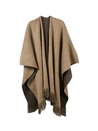 Oversize Deversible Cashmere Wraps For Women Poncho Capes Shawl Vintage Cardigans Sweater Coat3