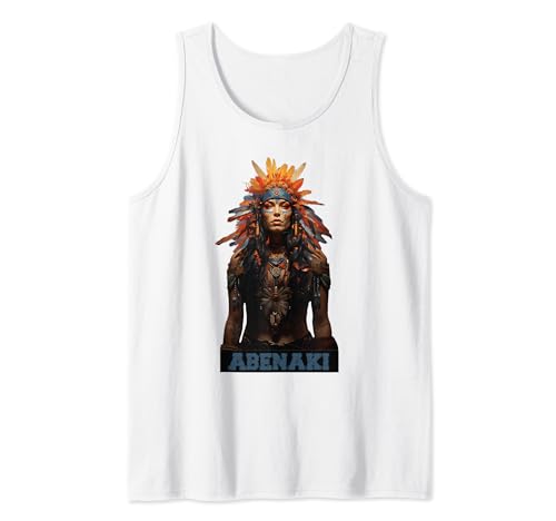 Abenaki American Native Indian Woman Warrior Heritage Tank Top