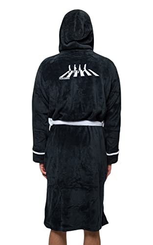 The Beatles Bathrobe Abbey Road Band Logo Official Black Unisex Size L4