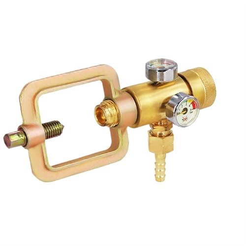 Oxygen Pressure Regulating Valve Gauge Acetylene/Propane Meter 8mm Thread Brass Adjustable Pressure Reducing Valve(Brass Acetylene)