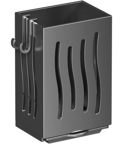 Generisch Escurreplatos montado en la pared, con bandeja de goteo, cubertería, recipiente para escurreplatos, soporte para utensilios de cocina, cesta para cubiertos, 1 pieza (negro)