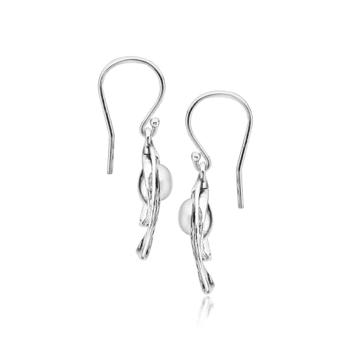 Jean Rachel Jewelry 925 Sterling Silver Dangle Earrings for Women with Freshwater Pearl - Free Form Vintage Design - Hypoallergenic, Lead & Nickel Free - Artisan Handcrafted Statement Earrings4