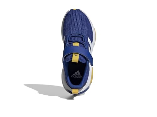 adidas Racer TR23 Elastic Lace Sneaker, Team Royal Blue/White/Utility Yellow, 1 US Unisex Little Kid2