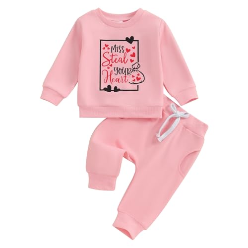 Image of BemeyourBBs 0-3T Newborn Infant Baby Girl Clothes Cute Print Long Sleeve Sweatshirt Top and Pants Set 2 Piece Outfit