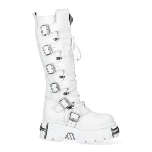 New Rock M-272-C69 Knee High White Leather Gothic Boots4