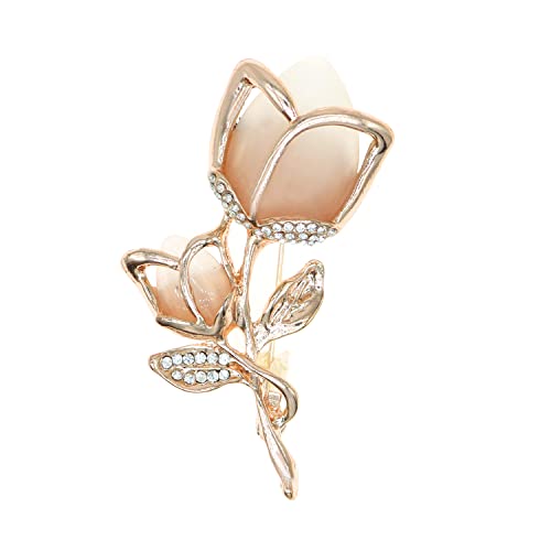 Image of Fashion Rhinestone Flower Brooches Pins Cute Pearl Crystal Floral Lapel Pin Brooch Costume Decorate Jewelry for Women Gril Gift