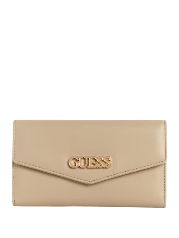 GUESS Carteira feminina fina Hallow Lane Factory, Cinzento-acastan, Carteira