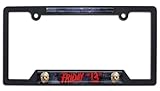 Elektroplate Officially Licensed - Friday the 13th Jason Automotive-Grade Black Plastic Open Corner License Plate Frame Tag Holder for Cars/SUVs/Trucks Weather-Proof Auto Accessory