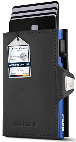 SF SCOFIELD Duality Classic Slim Wallet mit Münzfach | Kartenetui Herren für 9-10 Karten | Geldbeutel Portemonnaie mit RFID Schutz | Wallets for Men | Kreditkartenetui
