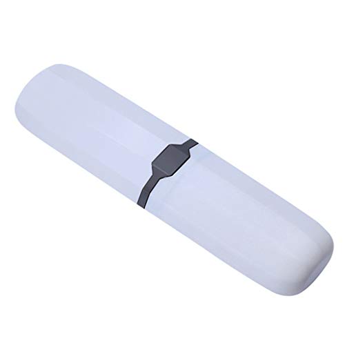 Soporte de almacenamiento para cepillo de dientes, caja de cepillo de dientes de viaje, portátil, camping, limpieza y organizadores, divisores de armario de lino (blanco, talla única)
