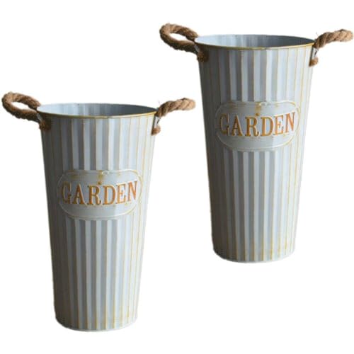 Jardinière de fleurs sèches et pots de fleurs en métal rétro - 2