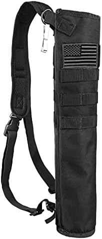 KRATARC Archery Lightweight Back Arrow Quiver Foldable Compact Hip Arrows Bag with Molle System Hanged for Target Shooting (Black- Diameter 4'')