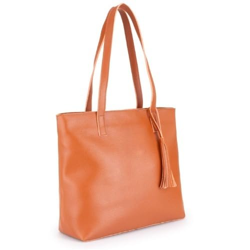 Bolsa Feminina Executiva para Notebook Universitária Grande com Divisórias – Bolsa para Laptop e Livros(Caramelo)
