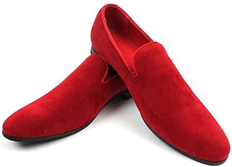 New Men's Suede Slip on Loafers Modern Dress Shoes Azar (12 U.S (D) Medium, RED) | Image 1