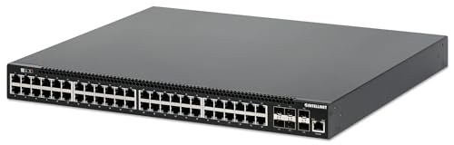 Intellinet 54 Port L3 Managed PoE+ Ethernet Switch - with 48 Poe Ports and 6 SFP+ Uplinks, 850W Power Budget, 30W per Port, Self-Healing, Cloud Management, 19