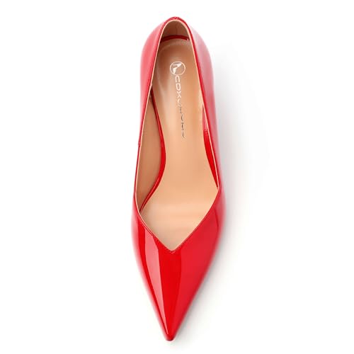 Image of Women Pointed Closed Toe 2.5 Inch Kitten Heel Slip On Pumps | Elegant Comfort Formal Dress Footwear, Versatile Ladies Shoes For Office Wedding Party Evening Daily Occasions