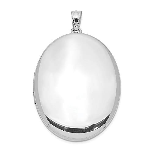 925 Sterling Silver 34mm Oval Photo Pendant Charm Locket Chain Necklace That Holds Pictures Fine Jewelry For Women Gifts For Her