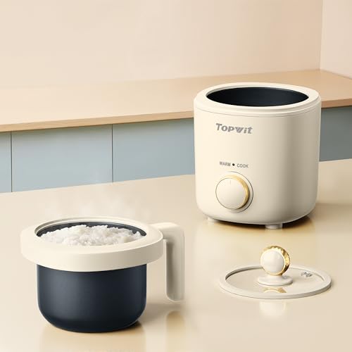 Image of TOPWIT Small Rice Cooker 2-Cup Uncooked, 1.2L Nonstick Mini Rice Cooker