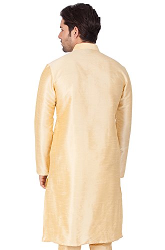 Image of VASTRAMAY Men Banarasi Silk Solid Kurta | Soft Cotton Blend Ethnic Kurta | Comfortable for Festive & Wedding Occasions