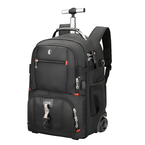 Vacuum backpack with wheels,50L Rolling laptop backpack with Anti-Theft,rolling backpack for travel,Water-Resistant Carry-On Luggage,Business and Commuting