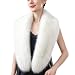 Dikoaina Extra Large Women's Faux Fur Collar for Winter Coat,White,120cm