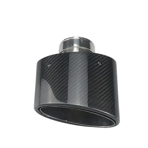 Silencieux d'échappement universel ovale en inox 150x90mm avec entrée décalée gauche 60mm pour auto