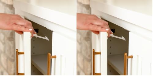 Image of Regalo 24 Pack Child Safety Cabinet Locks, Baby Proofing Drawer and Cabinet Latches with No Drill 3M Adhesive Strips, White