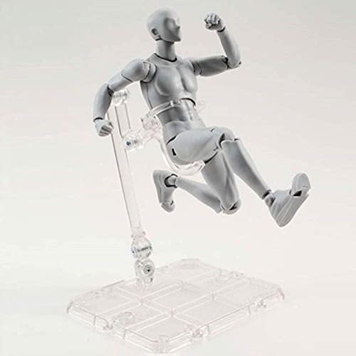 Image of PVC Action Figure Drawing Model - Artist Draw Painting Mannequin Jointed Doll for Artists (Gray Male+Female)