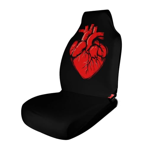 Anatomical Heart Spreading Car Seat Covers Universal Car Front Seats Protector Auto Interior Accessories 1PCS