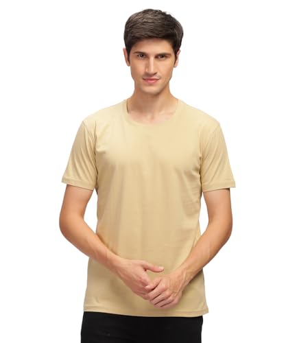 Image of Men T Shirt Cotton Round Neck | Solid Cotton Tee Half Sleeve | Breathable Casual T Shirt for Men | Stylish Round Neck Casual Wear | 12 Colors