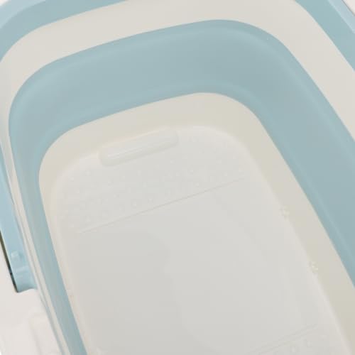 Cubo para pies Fockety, portátil con puntos de masaje gruesos y tapa desmontable, bañera para spa de pies (azul) miniatura 7