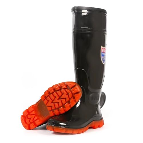 YKMYXZ， Stivali da pesca invernali caldi e alti fino al ginocchio, 45 cm, con suola in gomma resistente all'usura, stivali da caccia e pesca in PVC(7.5)