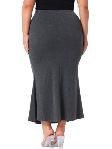 Agnes Orinda Plus Size Skirt for Women Pack Mermaid High Waist Knit Bodycon Long Skirts4