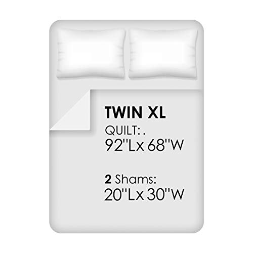 World Map 3 Piece Quilt Set-Twin Xl Bedding & 2 Pillow Shams-Hypoallergenic Microfiber-Animals & Landmarks Of The Continents & Oceans Bedspread By Lhc #TOP1