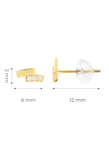 Image of S925 Sterling Silver Earrings, Hypoallergenic Stud for Women & Men | Minimalist Dainty Design, Solid 925 Sterling Silver or with 18K Gold Plate, Daily /Party Wear, Birthday Gift, Silver or Gold