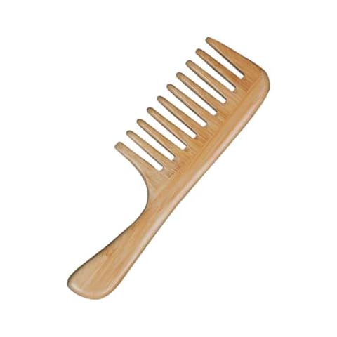 Breiter Zahnkamm, Holz-Haarkämme, Duschkämme, Styling-Kamm, Entwirrungs-Haarbürste für nasses lockiges Haar Cover